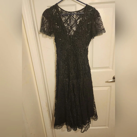 Vintage Shuet Young for HW Collections Lace & Sequin Dress, Sz 4 - Picture 5 of 7